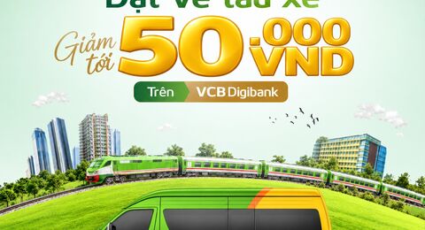 Đặt vé tàu xe đi muôn nơi ngay trên VCB Digibank